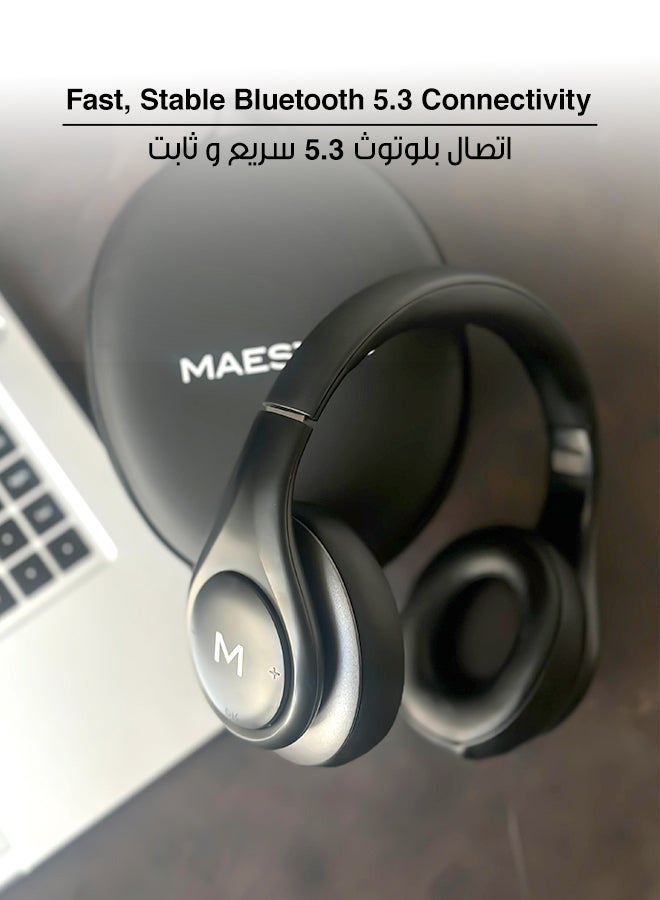 مايسترو سماعة رأس بلوتوث لاسلكية – سماعة رأس لاسلكية كلاود، تقنية بلوتوث 5.3، اتصال ثابت، وسائد أذن فائقة النعومة، بطارية تدوم طوال اليوم، تصميم خفيف وأنيق، سماعة رأس لأجهزة آيفون 14/15/16/17، سامسونج، جالكسي، هواوي و أكثر، كمبيوتر، تابلت، وتعمل أيضا مع مُختلف المنصات، iOS & أندرويد - Image 2